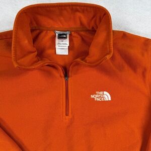 The North Face Mens TKA 100 Quarter Zip Fleece Pullover Burnt Orange ALD0 Small